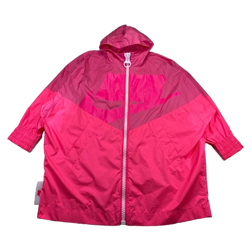 Nike Women's Oversized Windrunner Full Zip Jacket Pinksicle One Size (Stains)